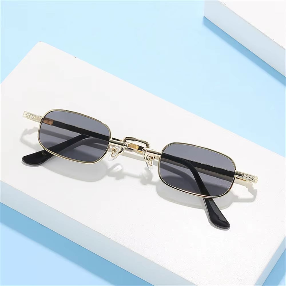 1PC Retro Metal Frame Small Rectangle Sunglasses for Women Men Vintage Punk UV400 Protection Eyewear Classic Oval Eyeglasses