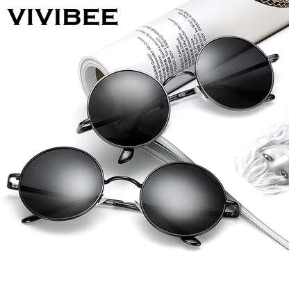 Classic Polarized round Metal Sunglasses Casual Sun Glasses for Women Retro UV400 Men Black Shades 2025 Trend Eyewear