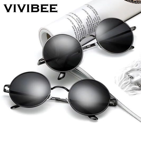 Classic Polarized round Metal Sunglasses Casual Sun Glasses for Women Retro UV400 Men Black Shades 2025 Trend Eyewear