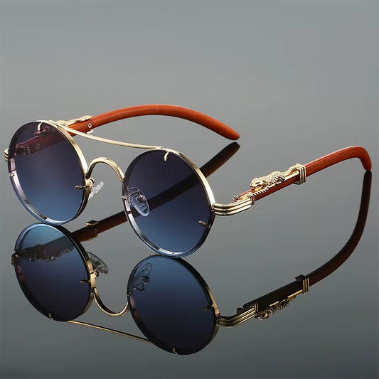 Retro Steampunk round Fashion Glasses PC Lenses Available in Multiple Colors for Men and Women Party Vacation Travel Photo