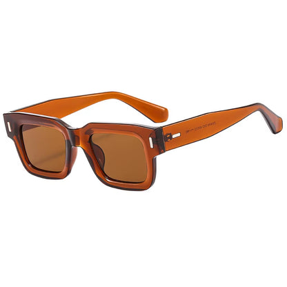 2023 New Retro Grey Square Sunglasses for Women Men Fashion Transparen Frame Glasses Eyewear Male Shades UV400 Rivets Eyeglasse
